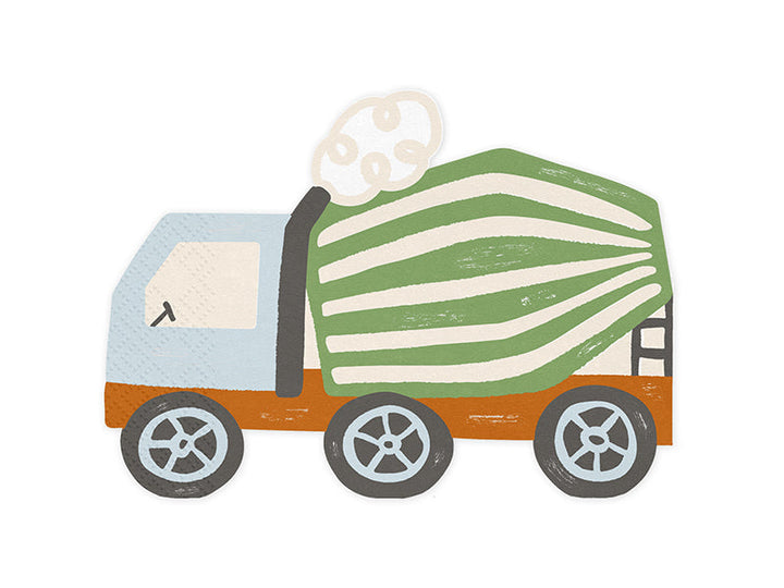 Servietten Betonmischer, 16x13 cm, mix