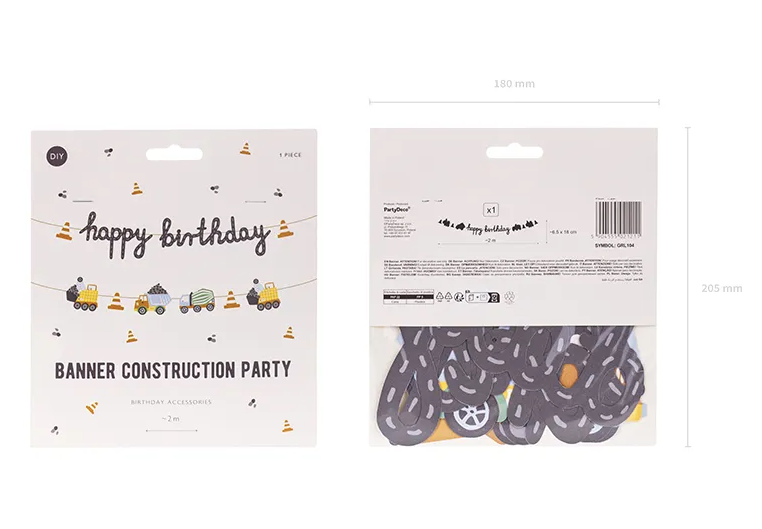 Servietten Betonmischer, 16x13 cm, mix