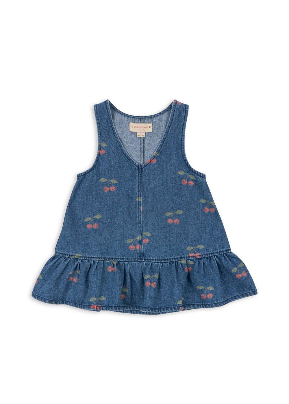 konges slojd denim dress Konges Slojd Girl's Magot Denim Dress W/ Embroidered Cherry, Size 18M-10