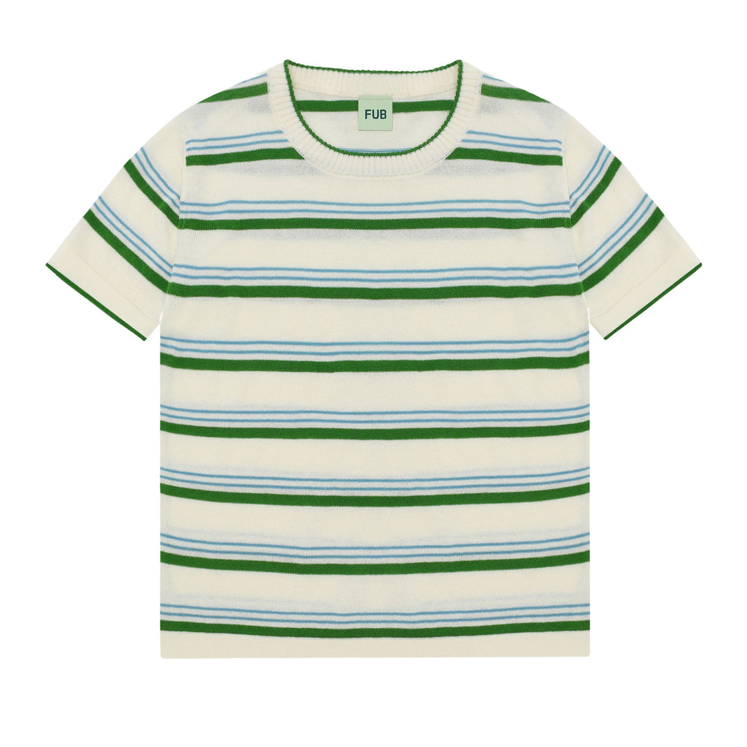 [Fub] Striped T-shirt - Ecru/Pine