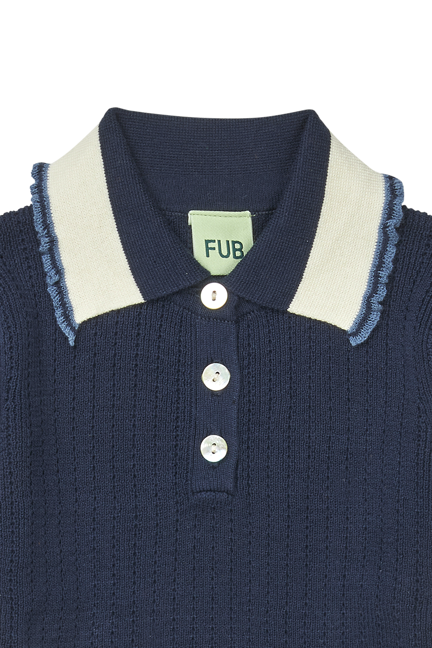 [Fub] Frill Polo - Dark Navy