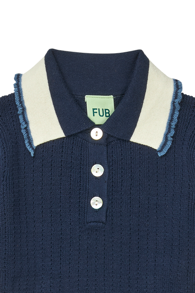 [Fub] Frill Polo - Dark Navy