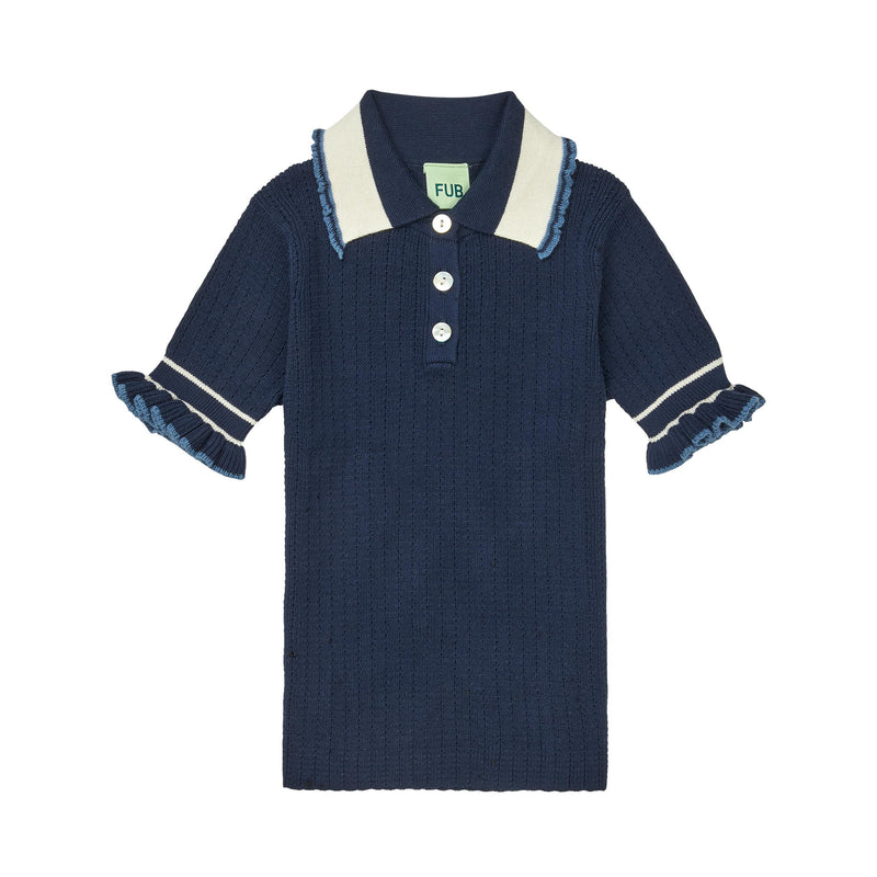 [Fub] Frill Polo - Dark Navy