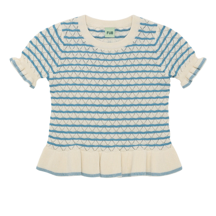 [Fub] Pointelle Tee - Ecru/Sea