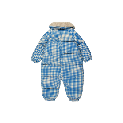 [TINY COTTONS] Gefütterter Overall mit Vichy-Muster - Blau / Hellcreme