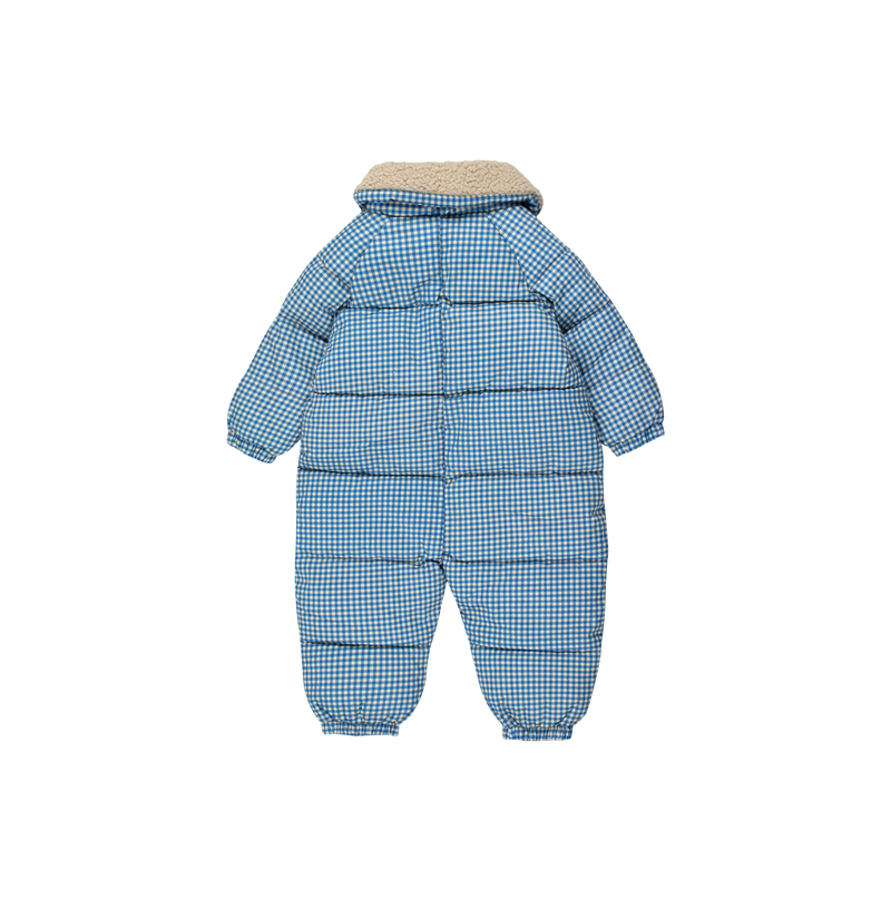 [TINY COTTONS] Gefütterter Overall mit Vichy-Muster - Blau / Hellcreme