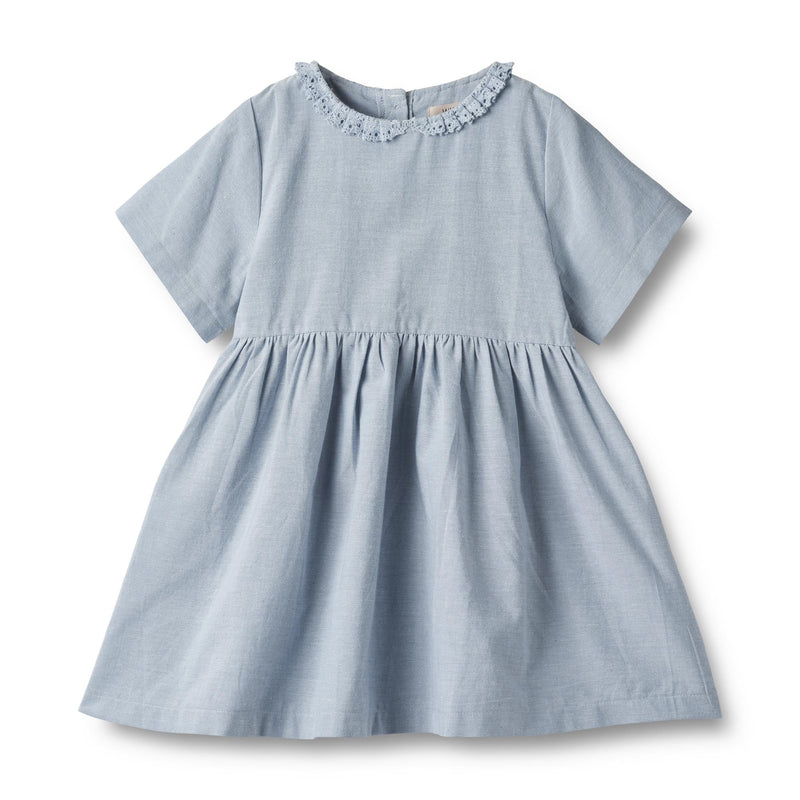 [Wheat] Dress S/S Elma - Blue Waves