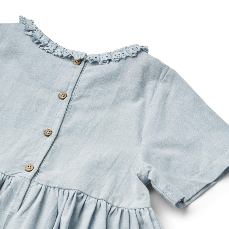 [Wheat] Dress S/S Elma - Blue Waves