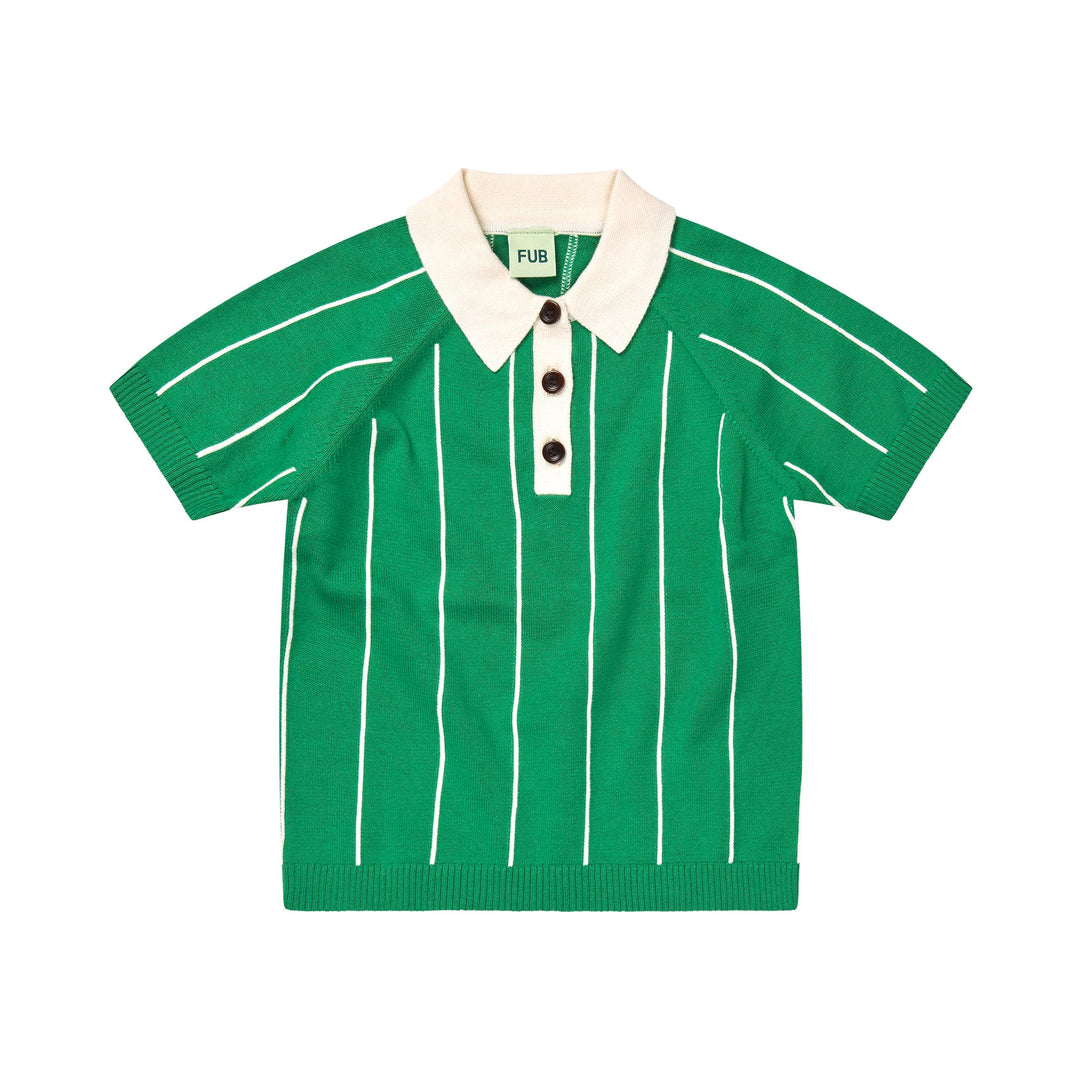 [Fub] Striped Polo - Basil / Ecru