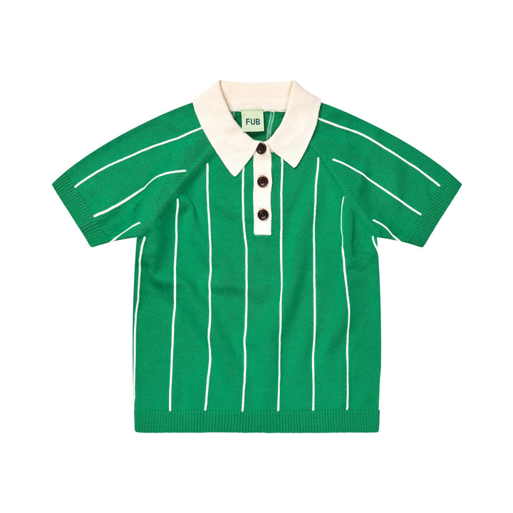 [Fub] Striped Polo - Basil / Ecru