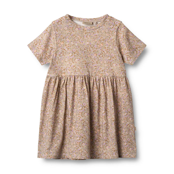 [Wheat] Jersey Dress Anna - Lilac Flower meadow