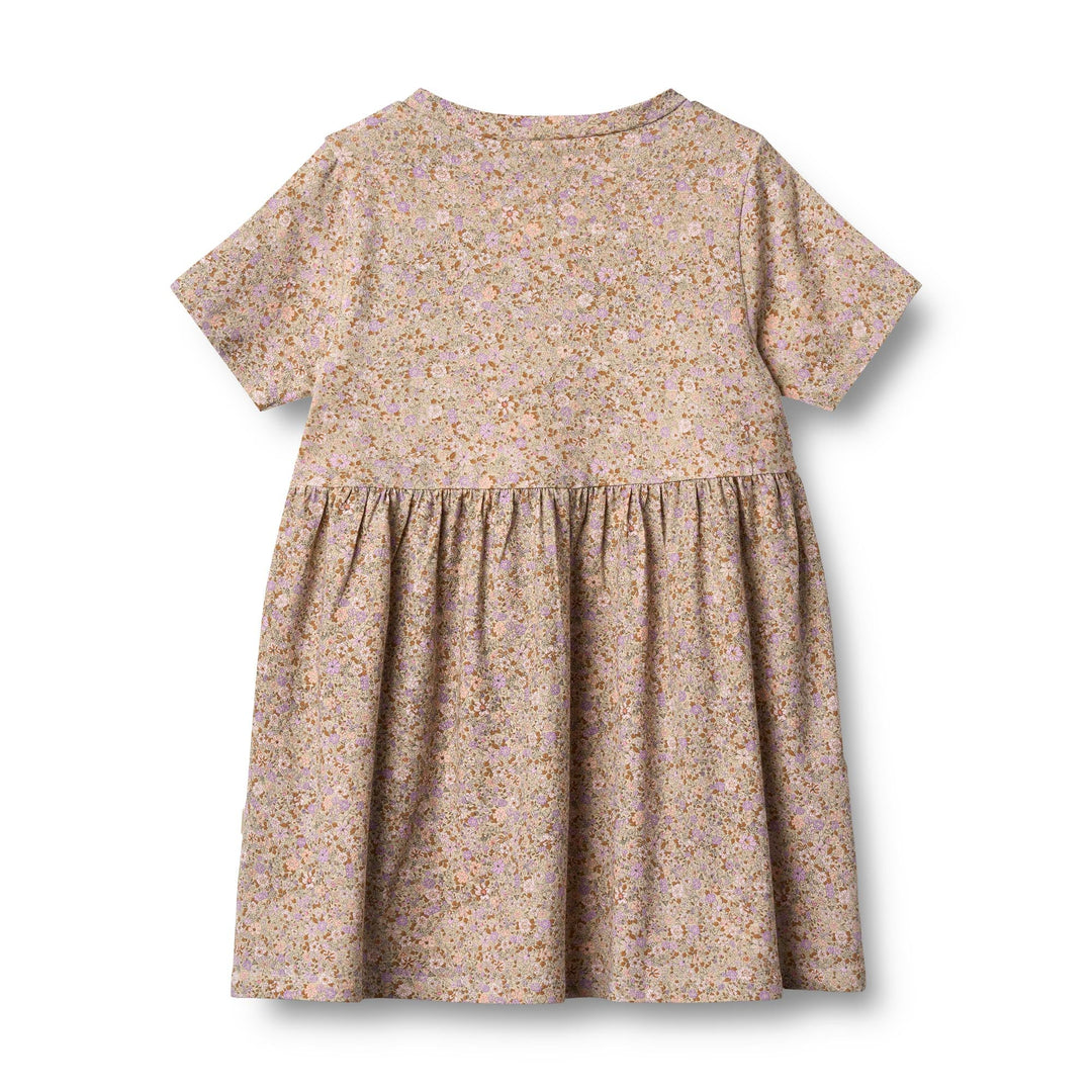 [Wheat] Jersey Dress Anna - Lilac Flower meadow