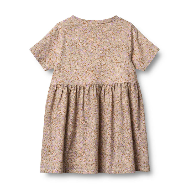 [Wheat] Jersey Dress Anna - Lilac Flower meadow