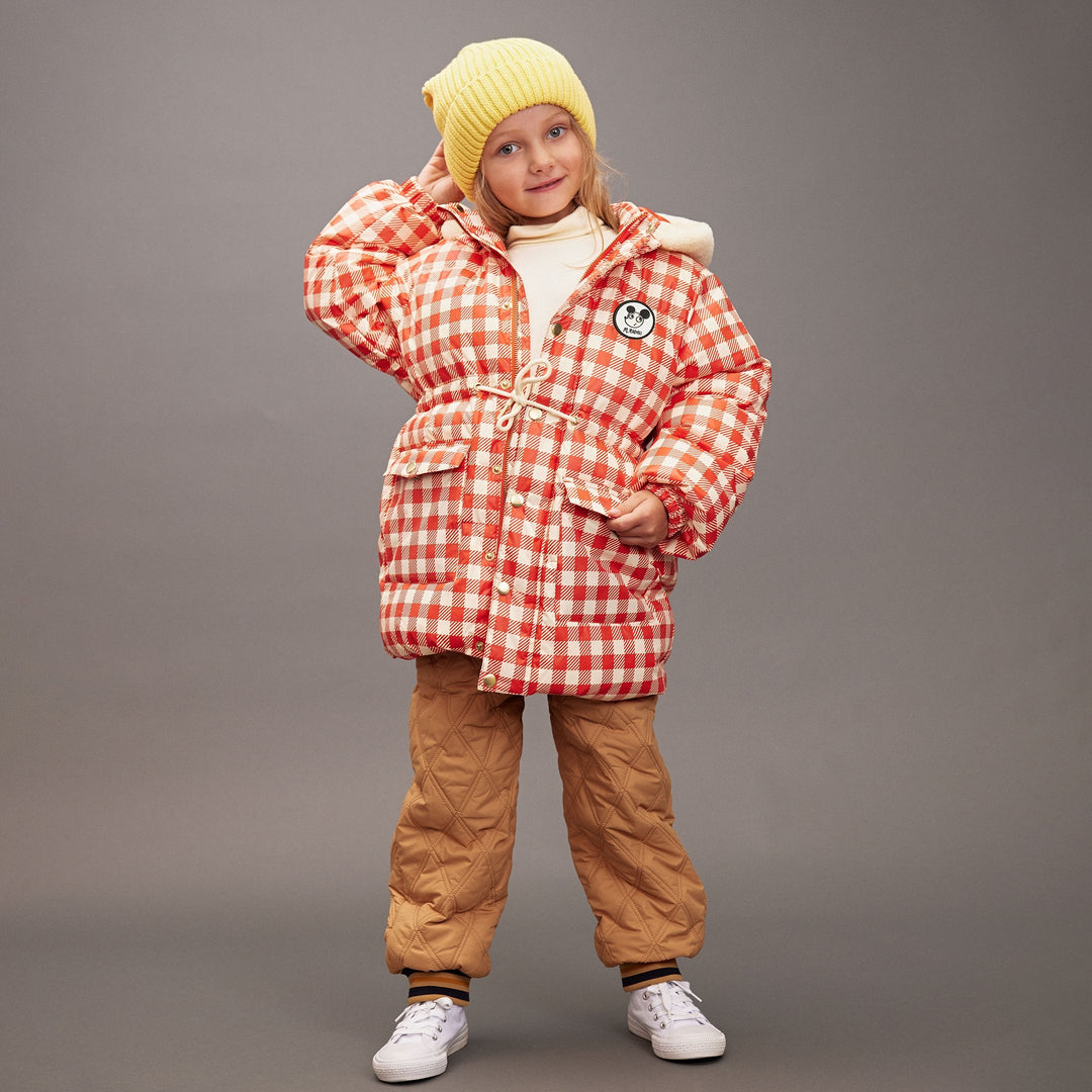 [Mini Rodini] Ritzratz patch gingham aop heavy puffer - Red
