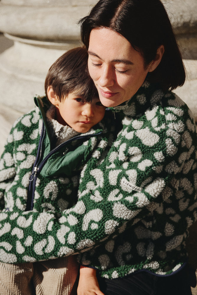 [Liewood]Nolan Pile Jacket -  Mega leo / Garden green
