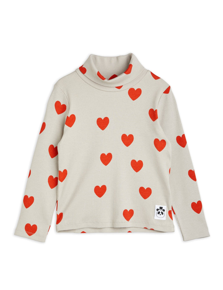 [Mini Rodini] Rollkragenpullover mit langen Ärmeln und Herzen