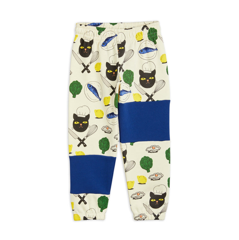 [Mini Rodini] Jogginghose mit Katzen-Print „Chef“ Multi