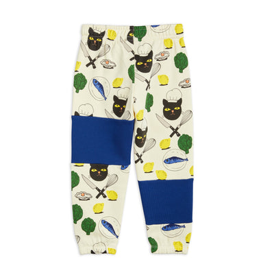 [Mini Rodini] Jogginghose mit Katzen-Print „Chef“ Multi