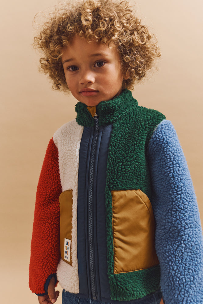 [Liewood] Noam Pile Jacket - Garden green multi mix