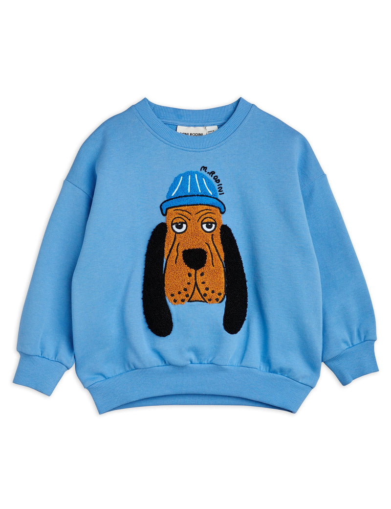 [Mini Rodini] Sweatshirt aus Chenille mit Bluthundmotiv