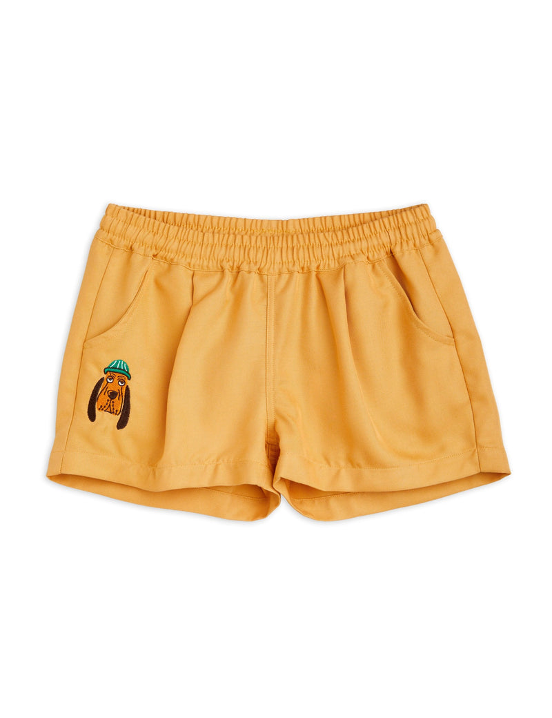 [Mini Rodini] Gewebte Shorts mit Bloodhound-Emblem