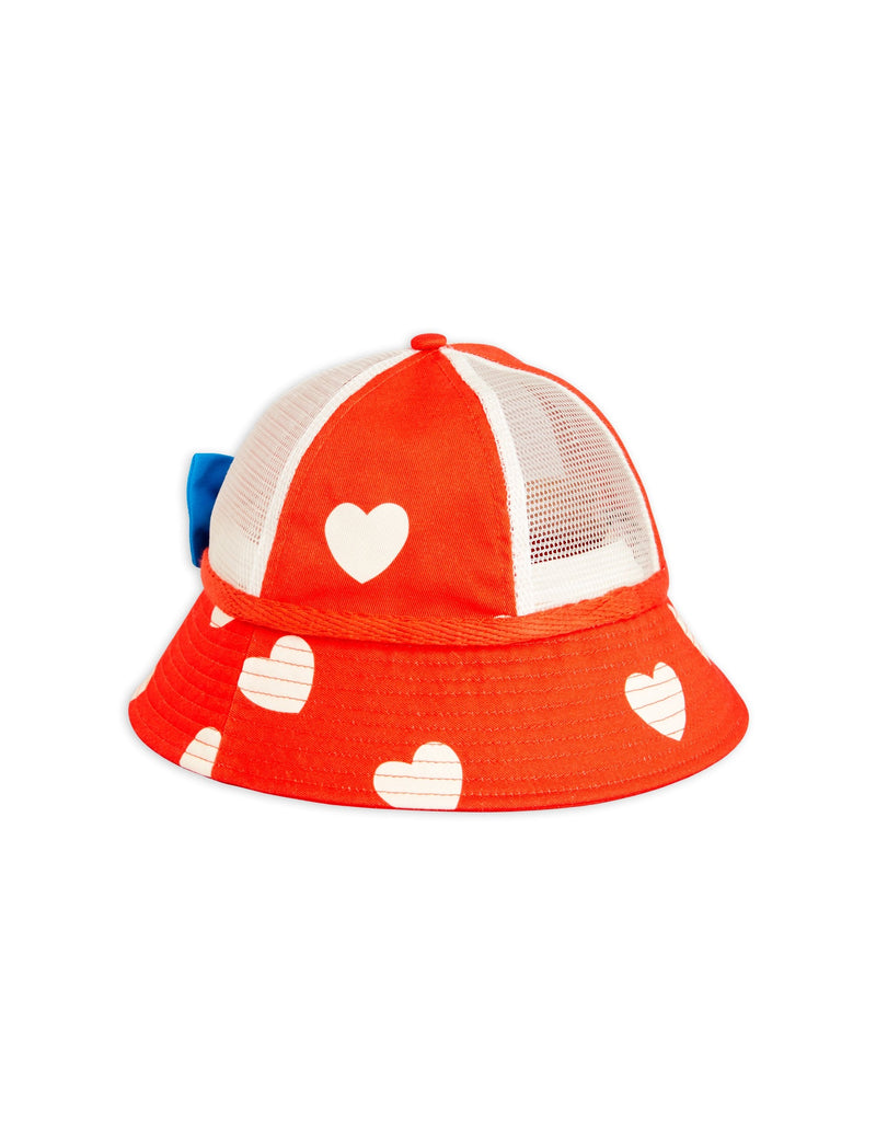 [Mini Rodini] Heart Aop Sun Hat -Red