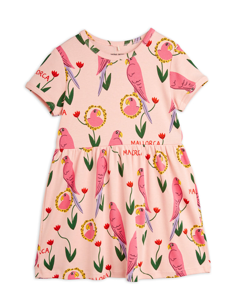 [Mini Rodini] Parrots Aop Ss Dress - Pink