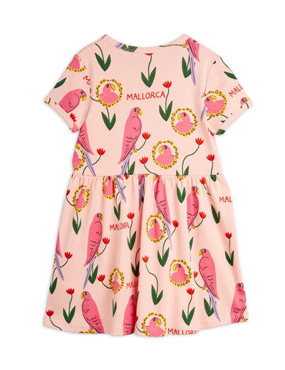 [Mini Rodini] Parrots Aop Ss Kleid - Rosa