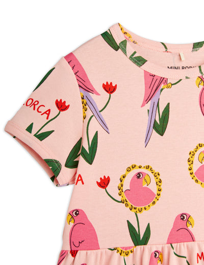 [Mini Rodini] Parrots Aop Ss Kleid - Rosa