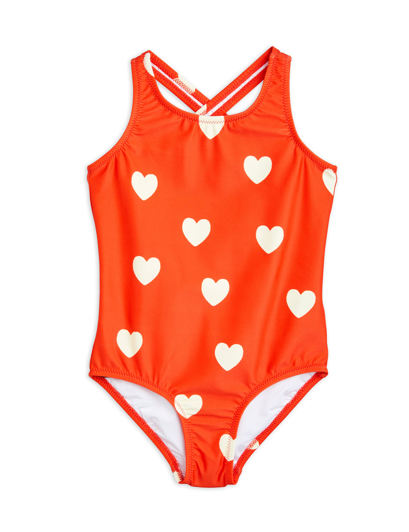 [Mini Rodini] Hearts Aop UV-Badeanzug - Rot