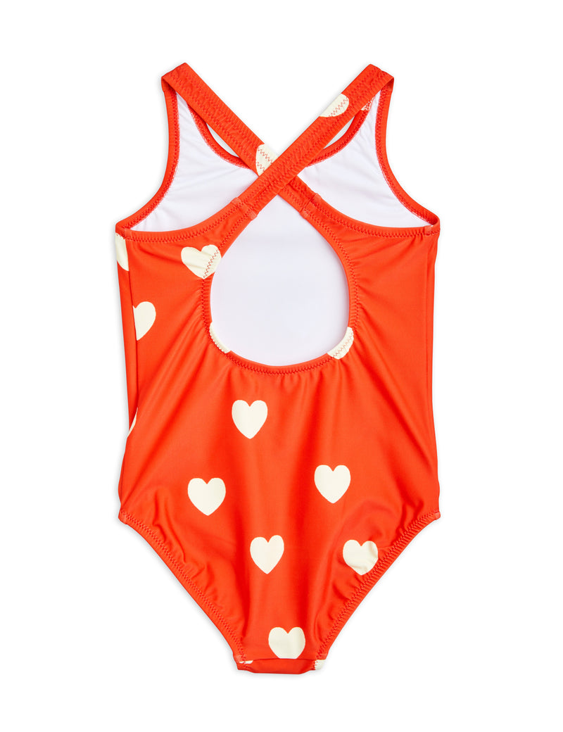 [Mini Rodini] Hearts Aop UV-Badeanzug - Rot