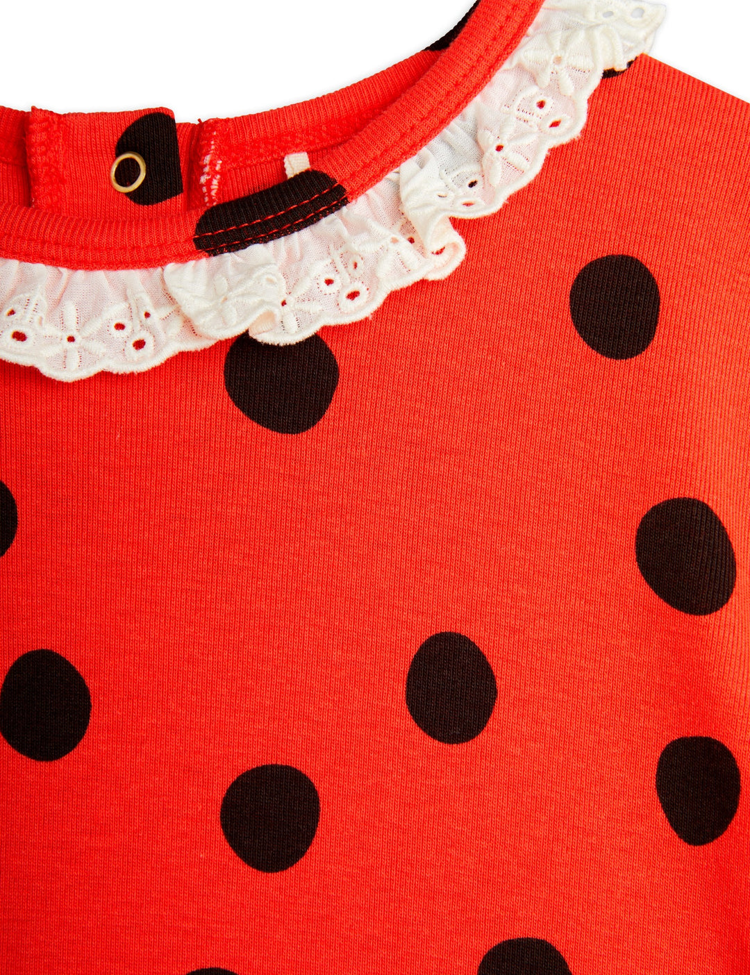 [Mini Rodini] Dots Aop Lace Ss Dress - Red