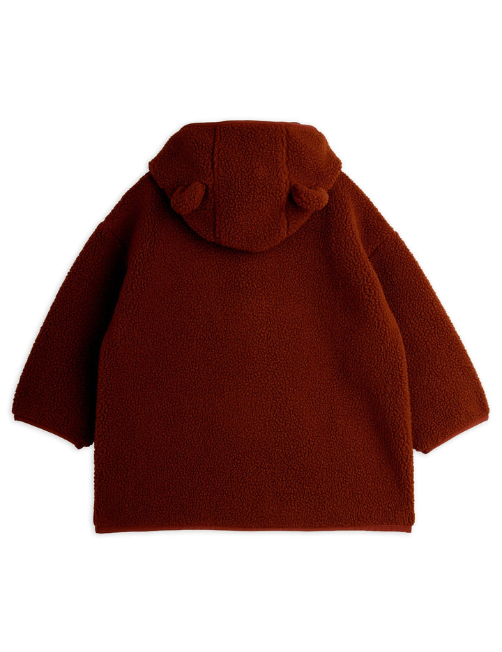 [Mini Rodini] Bear emb pile jacket - Brown