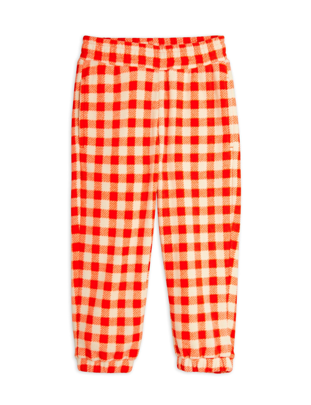 [Mini Rodini] Gingham Aop Fleece Trousers - Red