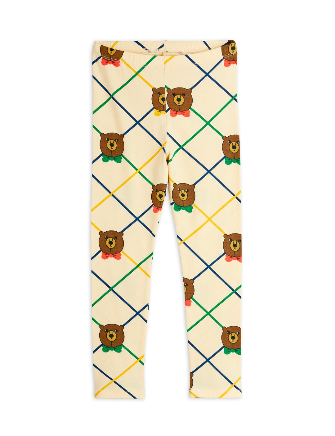 [Mini Rodini] Bear check aop leggings - Off White