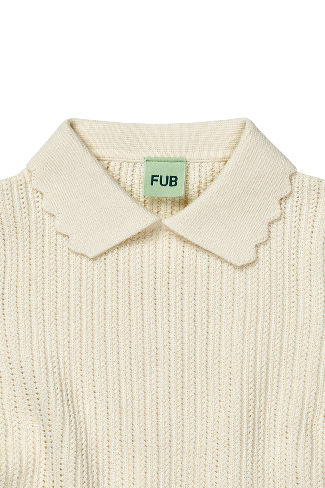 [Fub] Pintelle Rib Tee - Ecru