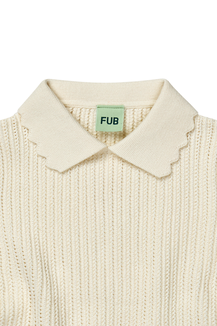 [Fub] Pintelle Rib Tee - Ecru