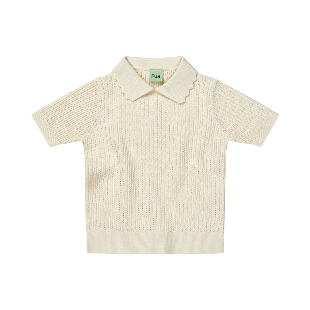 [Fub] Pintelle Rib Tee - Ecru