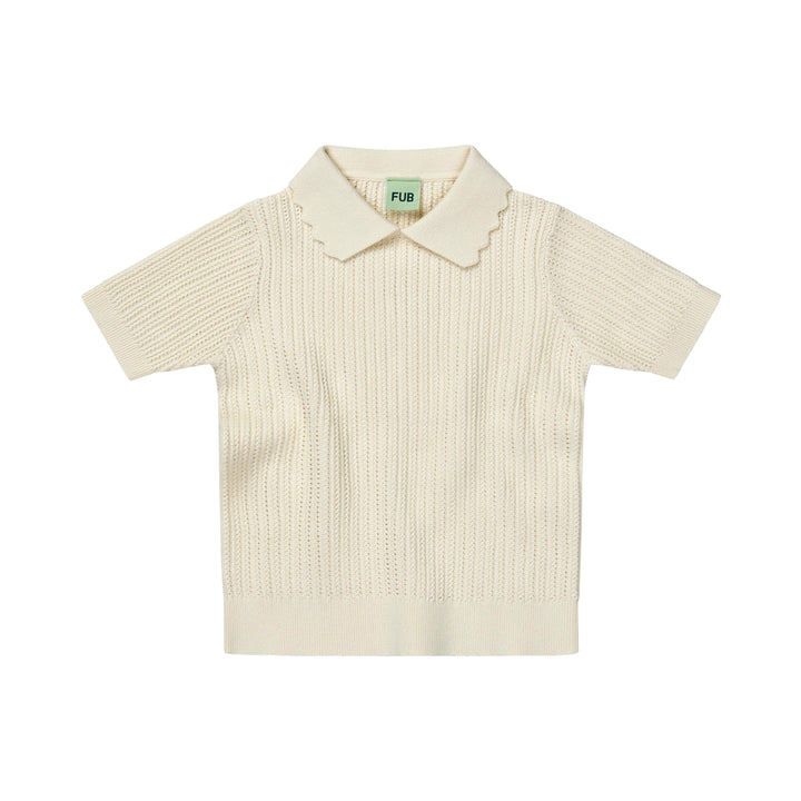 [Fub] Pintelle Rib Tee - Ecru