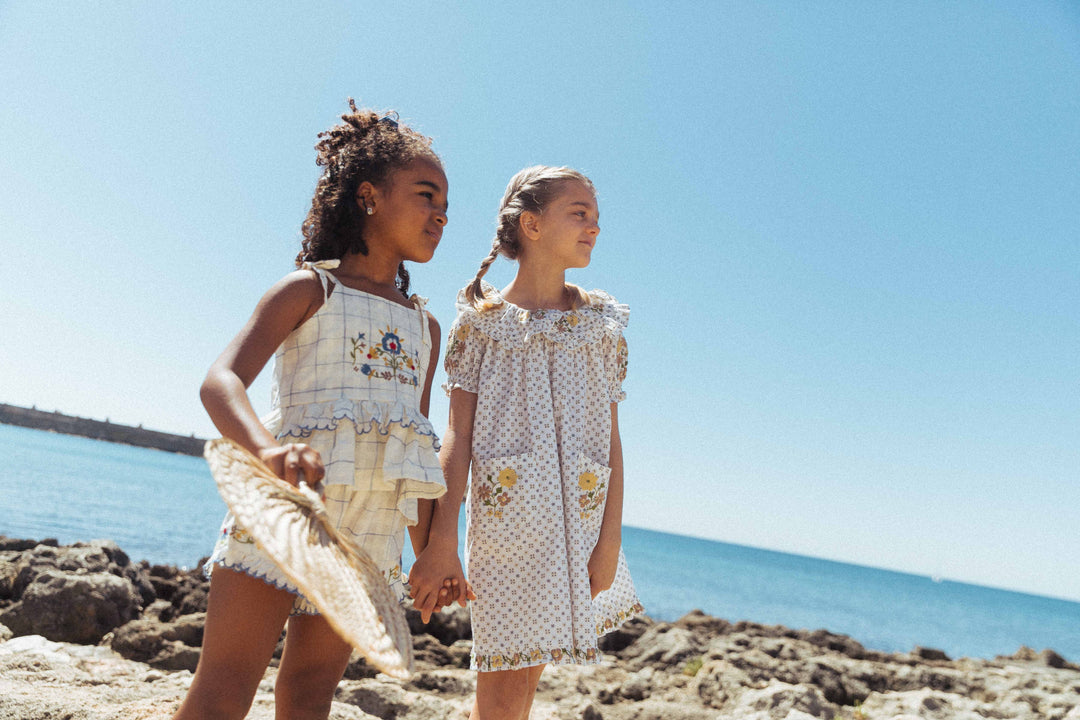 [Lali Kids] Summer Blossom Set in Space Dye Checks