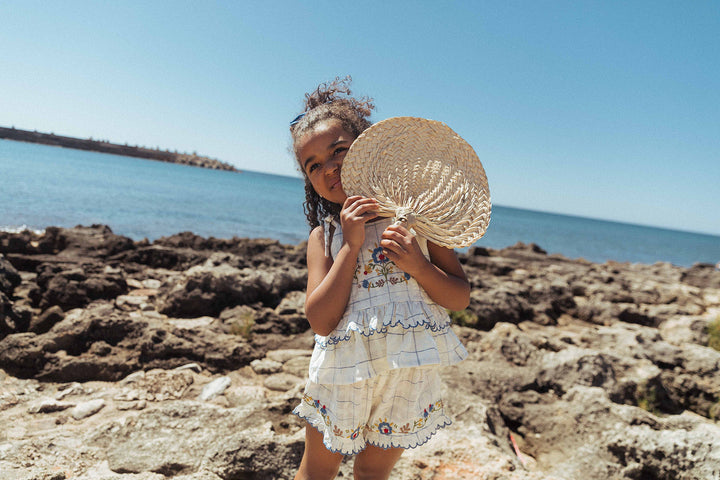 [Lali Kids] Summer Blossom Set in Space Dye Checks