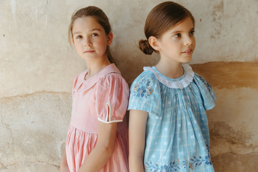 [Lali Kids] Tulip Set - Vintage Blue Plaid