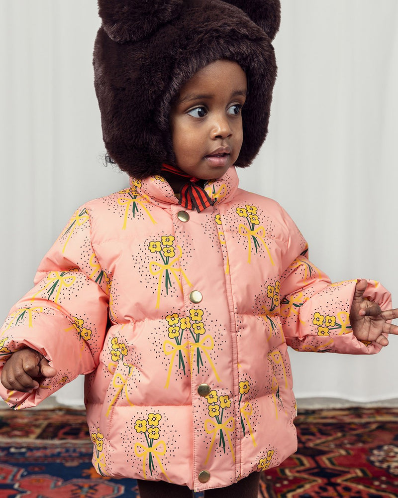 [Mini Rodini] Winter Flowers Aop City Puffer Jacket - Pink