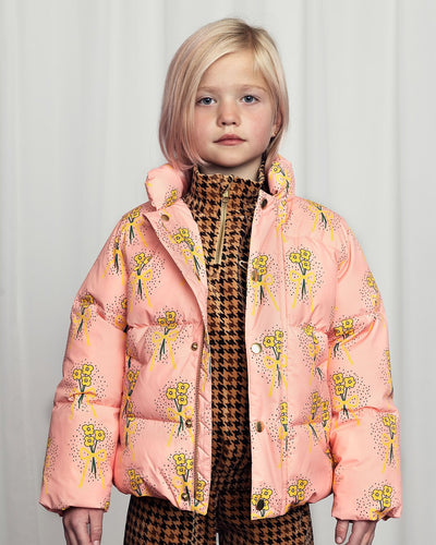 [Mini Rodini] Winter Flowers Aop City Puffer Jacket - Pink