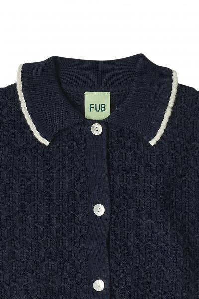 [FUB] Pointelle Shirt - Dark Navy