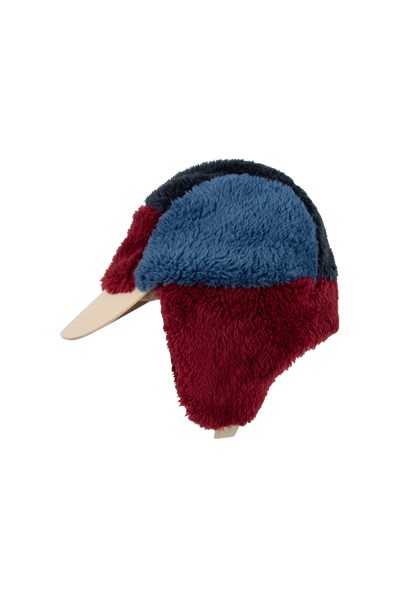 [TINY COTTONS] Polar Sherpa Cap mit Farbblock - Marineblau / Dunkelrot 