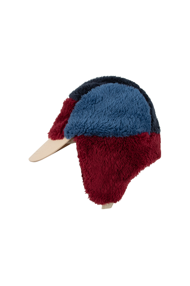 [TINY COTTONS] Polar Sherpa Cap mit Farbblock - Marineblau / Dunkelrot 