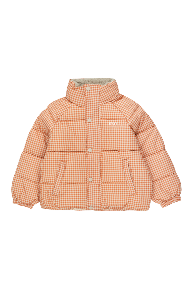 [TINY COTTONS] Vichy Short Padded Jacket - Light rust / Light Cream