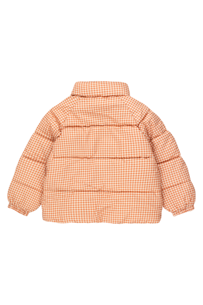 [TINY COTTONS] Vichy Short Padded Jacket - Light rust / Light Cream