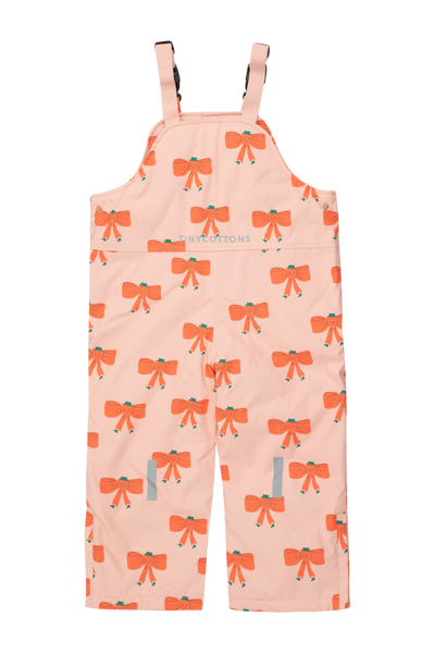 [TINY COTTONS] Tiny Bow Snow Dungarees- Peach